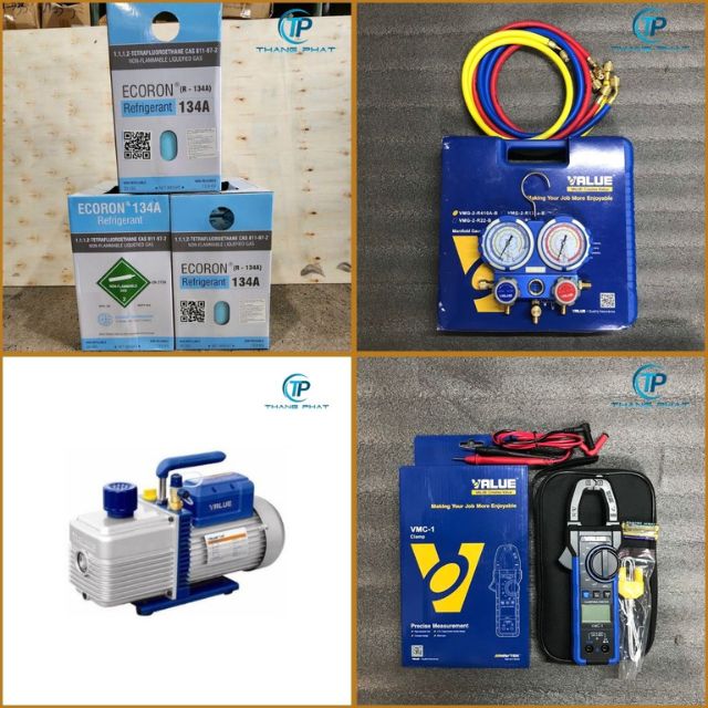 Các dụng cụ chính cần thiết để nạp gas lạnh R134a cho máy lạnh