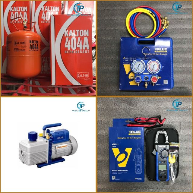 Vật tư, thiết bị cần thiết để nạp gas lạnh R404a Kalon cho hệ thống lạnh