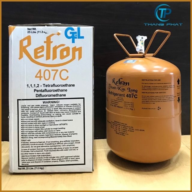 Gas lạnh R407C Refron Ấn Độ giá rẻ so với gas lạnh R407 USA