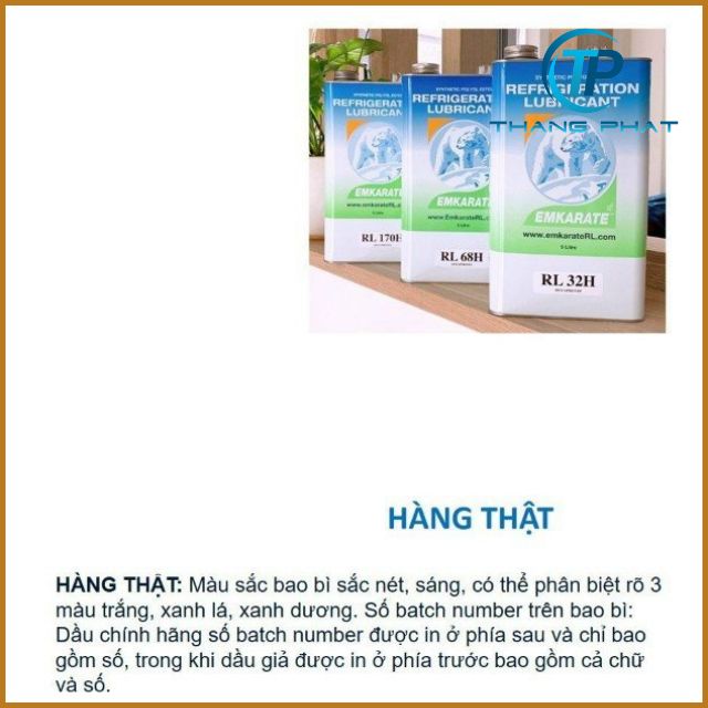 Nhớt lạnh Emkarate RL68H thùng 5 lít nhập khẩu USA