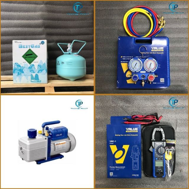 Vật tư cần thiết để nạp gas cho máy lạnh ô tô bằng gas lạnh R134a